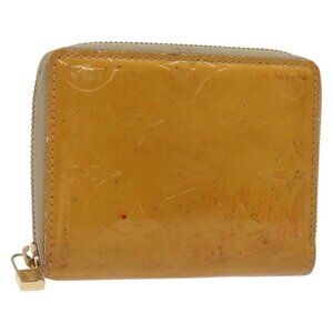 LOUIS VUITTON Monogram Vernis Bloom Wallet Beige
